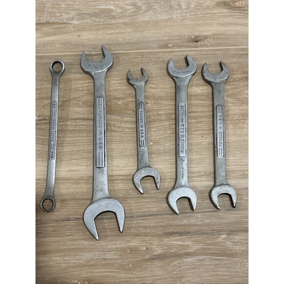 Craftsman Wrenches Set Of 5 Combination Made In USA - Picture 2 of 9